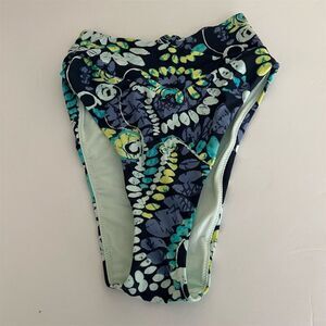 Aerie Women's High Waisted Floral Bikini Bottoms Blue XS